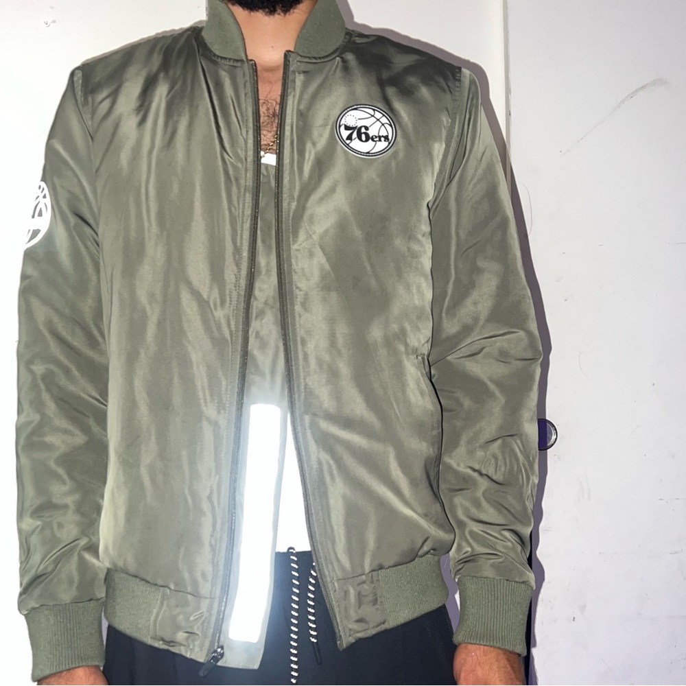 NBA Olive Green Bomber Jacket